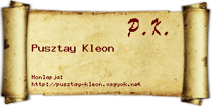 Pusztay Kleon névjegykártya